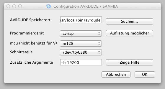 Configuration AVRDUDE _ SAM-BA