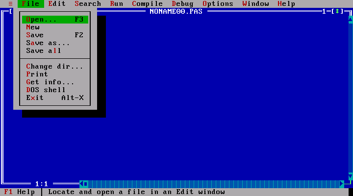 Programmfenster von Turbo Pascal 6